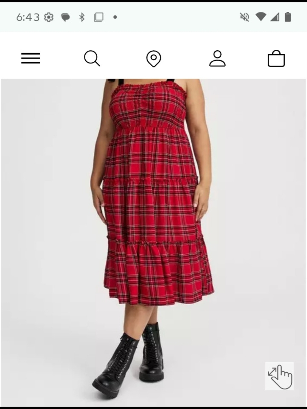 torrid Red Plaid Smocked Midi Dress